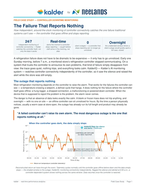 First page of Case Study 04: Controller Downtime Monitoring (PDF)